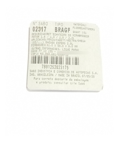 Imagen 2 de 2 de Estopera De Cigüeñal Delantera Chevrolet Optra Limite