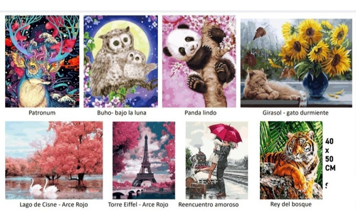 Imagen 8 de 9 de Paint By Number Kit Completo Pintura Al Oleo Unicornio