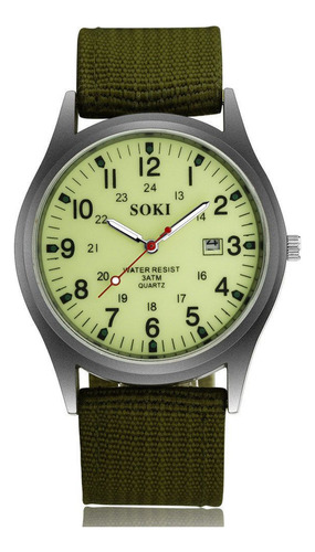 Reloj De Pulsera Militar Deportivo Geneva Quartz Canela Para