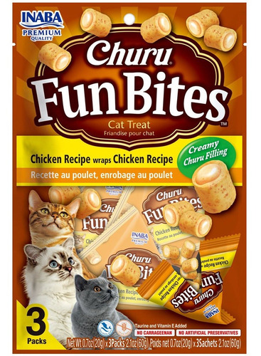 Snack Gatos Inaba Ciao Churu Fun Bites Pollo 60gr