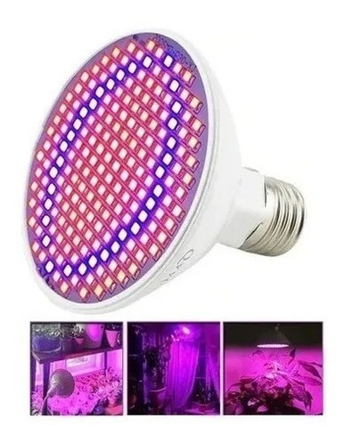 Ampolleta E27 Grow 200 Led Full Spectrum Cultivo Indoor