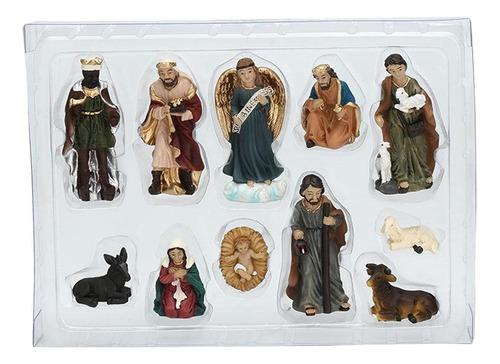 Natividad Set 5cm Resina Piedra 11 Figuras, Regalo Católico
