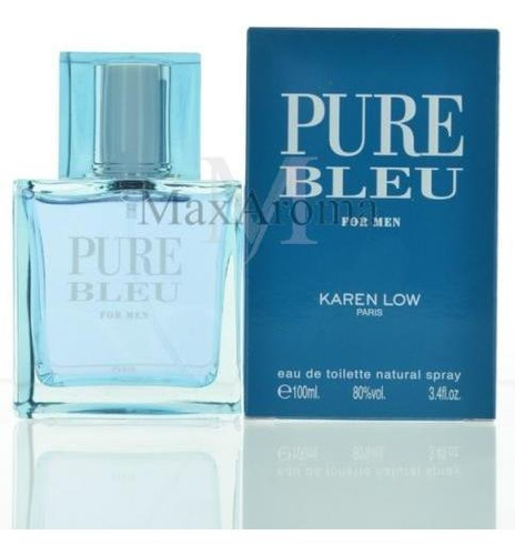 Edt 3.4 Onzas Pure Blue Por Karen Low Para Hombre En Spray