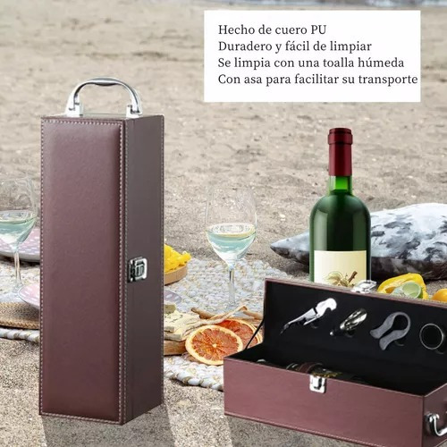 Caja De Regalo Para Un Vino Tinto Con Utensilios De Vino