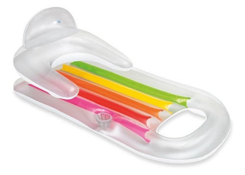Inflable Alberca Camastro Flotante Colorido Blanco