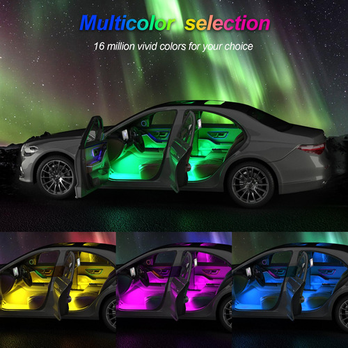 Luces Led Para Coche, Control App, Sincronización Música, Co