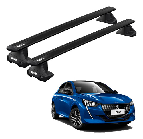 Rack Travessas P/ Teto Thule Wingbar Black New Peugeot 208