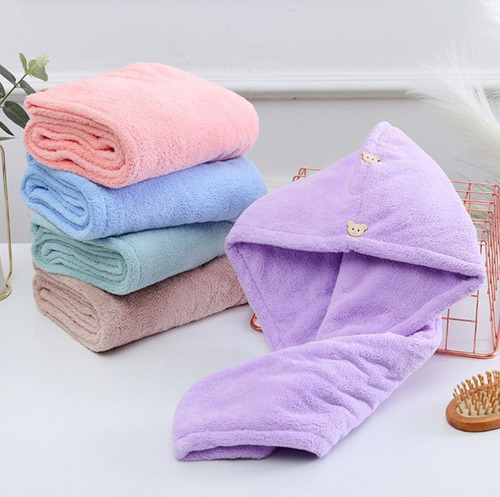 Gorro Turbante De Microfibra Ducha Toalla Para El Cabello