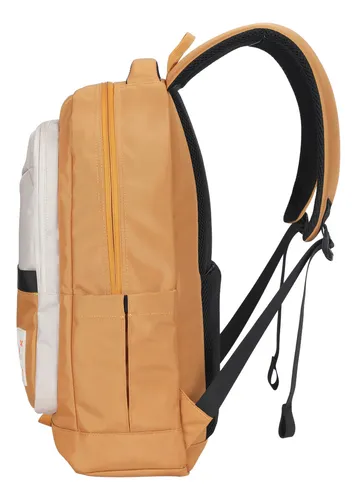 Mochila Impermeable Liceal Estudiante Aoking Xn4021 Color Amarillo Diseño De La Tela Combinada