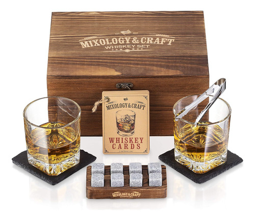 Set De Regalo Mixology Whiskey Stones Para Hombre, Paquete D