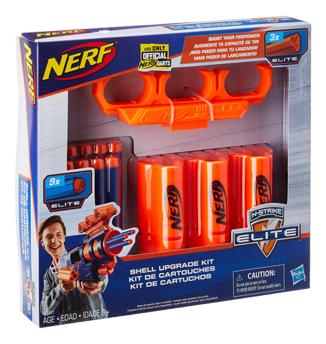 Nerf Kit De Actualizacion: 3 Carcasas, 9 Dardos, Soporte De