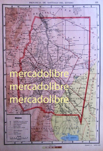 Mapa 1939 Santiago Estero Ferrocarriles Limites En Litigio