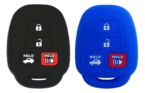 Exuntech 2 Piezas De Silicona 4 Botones Smart Key Fob Cover