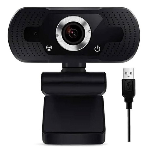 Webcam 1080p Full Hd Câmera Computador Microfone Embutido Cor Preto