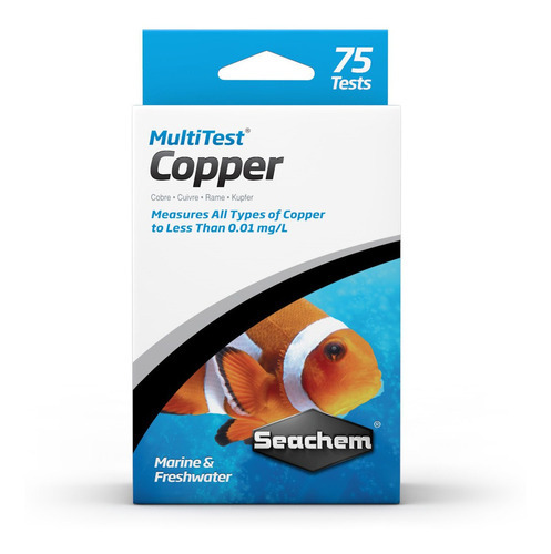 Multitest Copper Seachem Teste De Cobre Para Aquarios