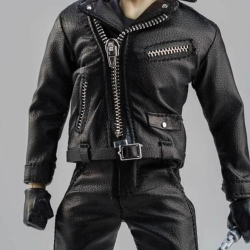 Figura A Escala 1/12, Conjunto De Chaqueta De Cuero Pu,
