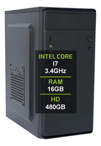 Pc Computador Cpu Intel Core I7 3.4ghz Ssd 480gb 16gb