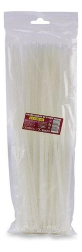 Abraçadeira Nylon 200x4,8 Branco 100 Unidades Forceline