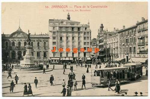 Postal Tranvías Plaza De La Constitucion Zaragoza España