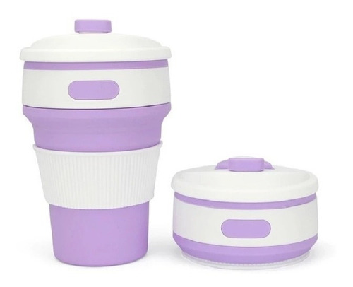 Vaso Plegable Jarro Térmico Mug Silicona Involcable Agarre