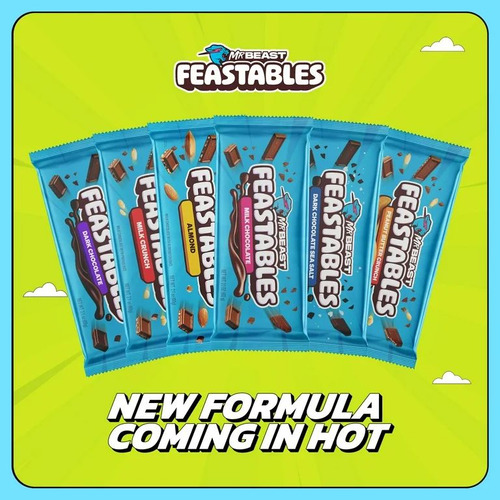 Feastables Chocolate Mr. Beast Peanut Butter, 5 Pack 1.24 Oz