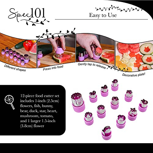 Spec101 Vegetable Chopper - 12pc Mini Food Chopper Con Flor,