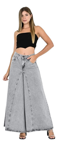Jean Palazzo Wide Leg Denim Súper Ancho Calce Perfecto