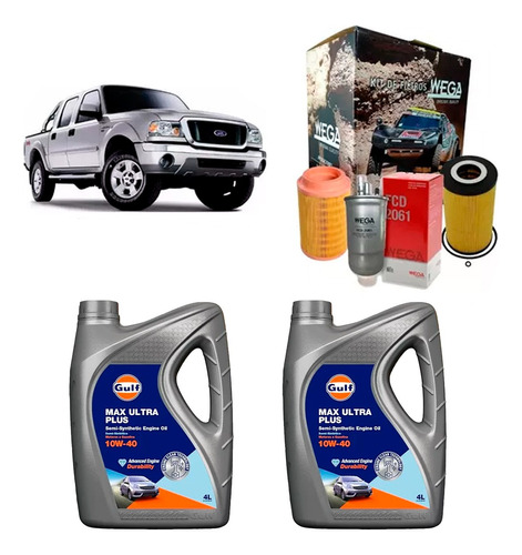 Kit Filtros Ford Ranger Power Stroke 3.0 + Aceite Gulf 10w40