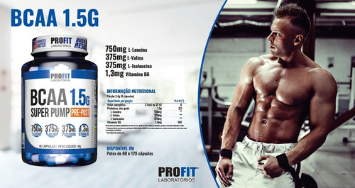 Aminoácido Bcaa Super Pump, 1,5 g, 60 cápsulas, sabor Profit Labs sin sabor