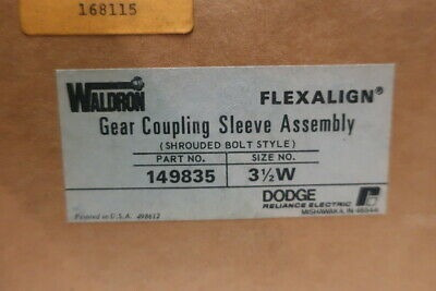 Dodge 149835 Flexalign Gear Coupling Sleeve Assembly 3-1/2in