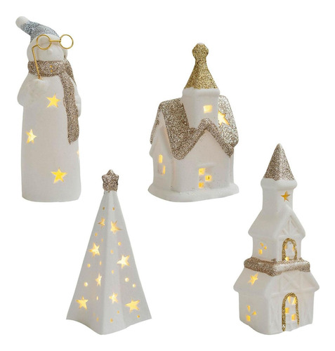 4x Regalos De Navidad Decorativos De Navidad Luminoso Para