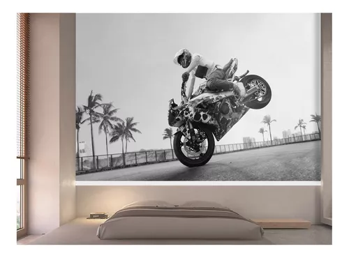 Papel De Parede 3D Moto Grau Empinando Manobra 3,5M Bkm43 - Você Decora -  Papel de Parede - Magazine Luiza