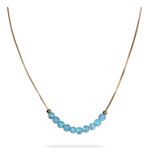 Collar De Cuentas De Opalo Azul De 3 Mm Opal Bead Joyeria Mi