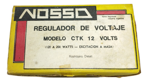 Regulador De Voltaje Ctk 12 Volt Excitacion A Massa