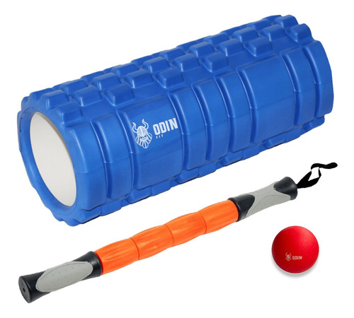 Kit Rolo De Massagem Bastão Liberação Bola Lacrosse Odin Fit