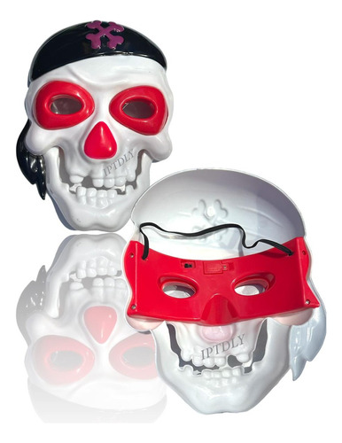 Máscara Luz Led De Halloween Muerte Calavera Pirata Antifaz