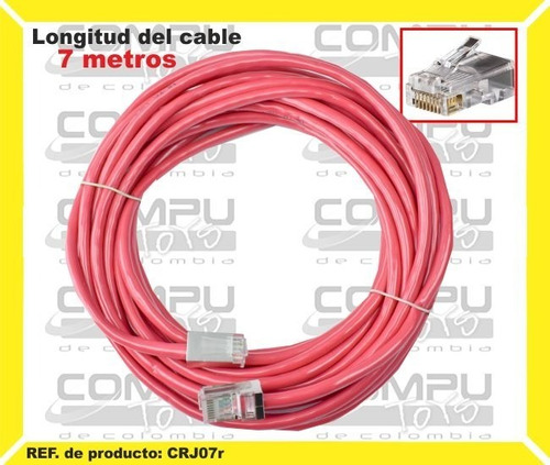 Conecte A Una Red Cable Utp Rojo 7m Ref Crj07r Computoys Sas