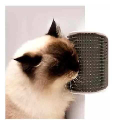 Rascador Esquinero Pared Para Gatos Cepillo Con Catnip Azul