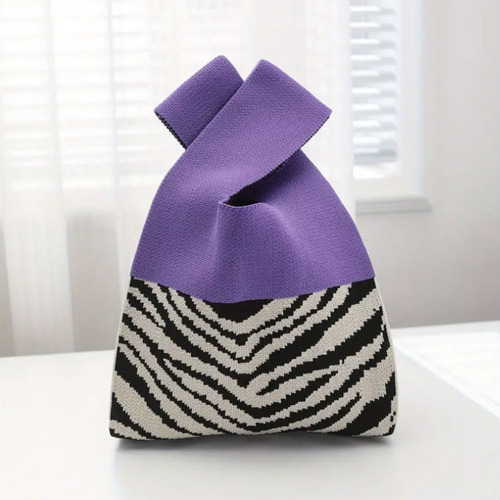 Bolso De Mano De Tela De Punto, Versátil Practico Lavable