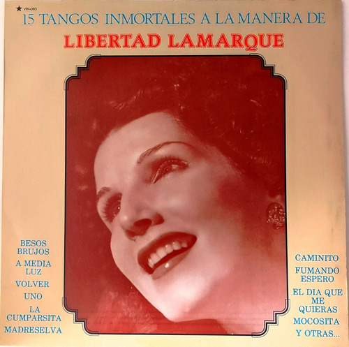 Libertad Lamarque - 15 Tangos Inmortales A La Manera De  Lp