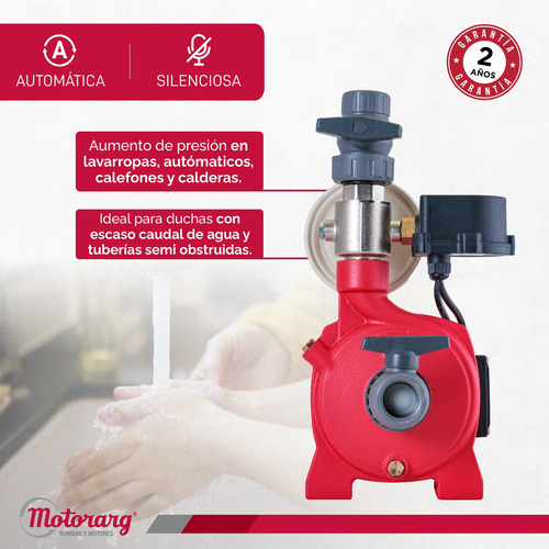Imagen 3 de 12 de Bomba Agua Presurizadora Motorarg Tip Pres 20 0.75 Hp