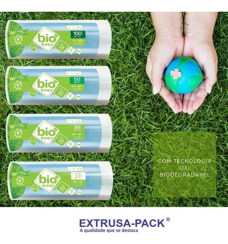 Saco De Lixo Biodegradavel - Verde - 100l - 120unid Biobags