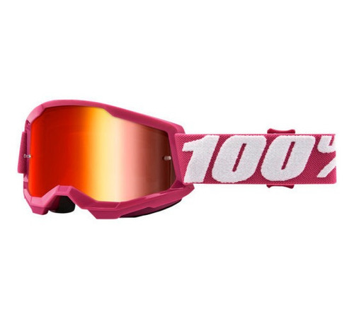 Goggles 100% Strata2 Fletcher Jovencita - Rosa - Espejo Rojo