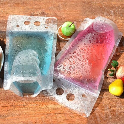 100 Bolsas Y Pajitas De Bebida Reutilizables Translúcidas