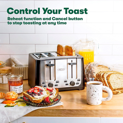 Bella 4 Slice Toaster With Auto Shut Off - Extra Wide Slo Ud