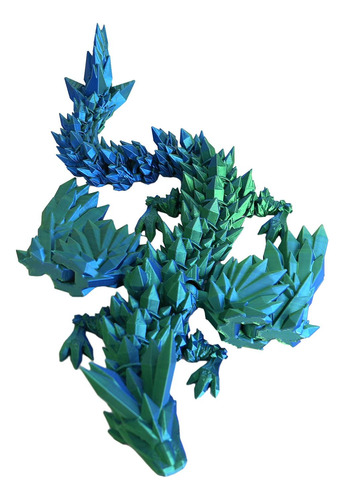 Figura Decorativa De Dragón Impresa En 3d, Azul Verde