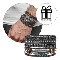Comprar Pulsera Hombre - Pulsera Cuero Genuino - Pulseras Conjunto 4 En 1 - Pulsera Brazalete Hombre 