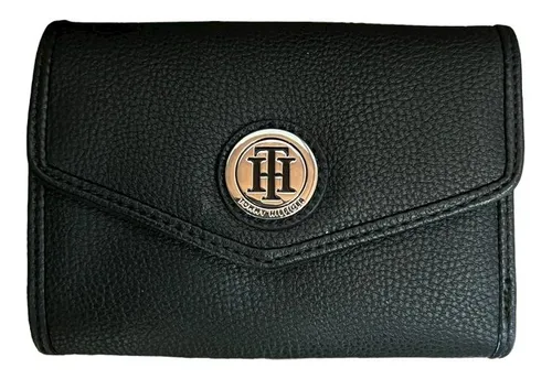 Carteira Tommy Hilfiger Feminina Original Em Couro Black Pq