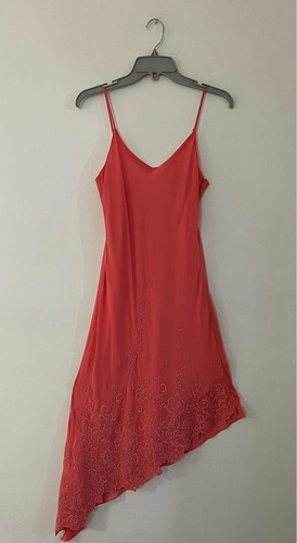 Vestido No Elástico Marca Cicci Talla Xs Coral Usado