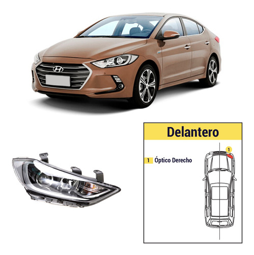 Óptico Derecho Hyundai Elantra 2016 - 2018